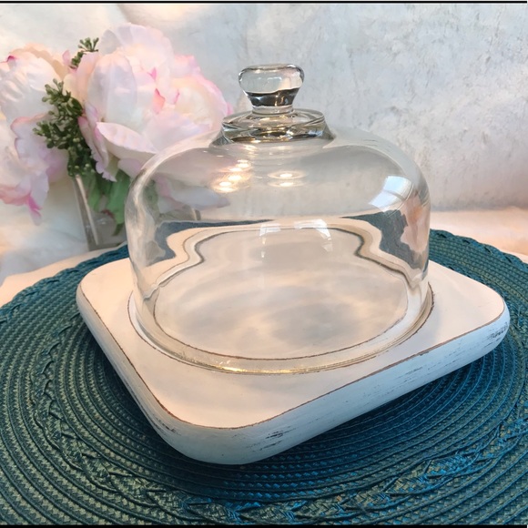 🌸SWEET SHABBY CHIC COVERED CHEESE PLATE🌸 - Picture 4 of 7